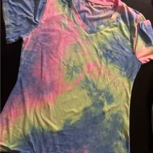 Tie-Dye T-Shirt in Pink, Blue, and Yellow